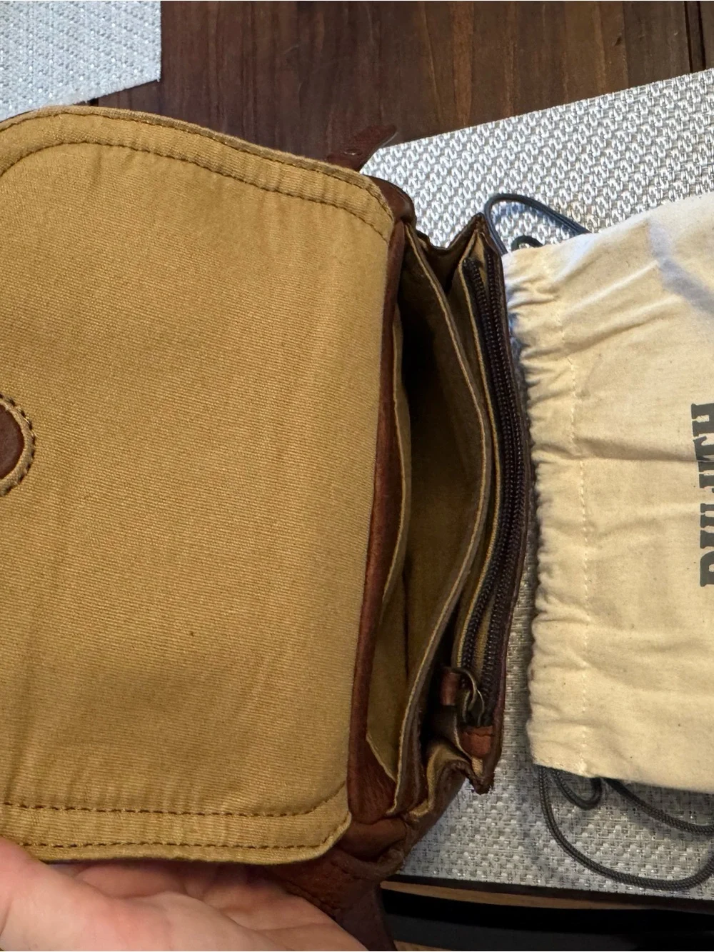 Duluth Trading Brown Leather Crossbody Bag